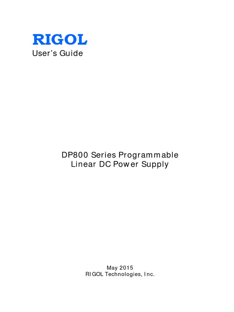 DP800 UserGuide en | PDF | Power Supply | Battery (Electricity)