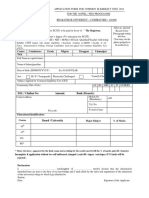 Application No: Bharathiar University": D.D. / Challan No: Amount: Bank (Branch)