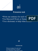 Extension Task: - Write One Sentence For Each Word. - Use Microsoft Word, or Xmind. - Use A Dictionary To Help When Needed