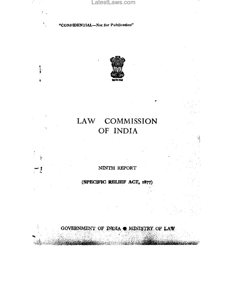 Law Commission Report No. 9 Specific Relief Act PDF