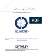 Cervical Pessary For Preventing Preterm Birth (Review) : Abdel-Aleem H, Shaaban OM, Abdel-Aleem MA