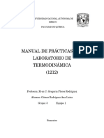 Manual de Prácticas Del Laboratorio de Termodinámica (1212) : Universidad Nacional Autónoma de México Facultad de Química