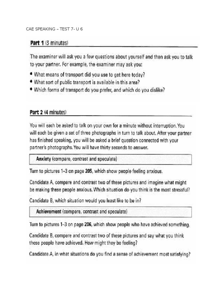 Speaking Cae - Test 7b | PDF
