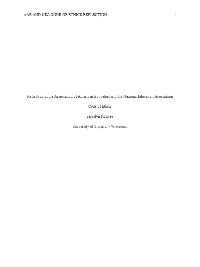 Code Of Ethics Reflection Pdf Social Institutions Social Science