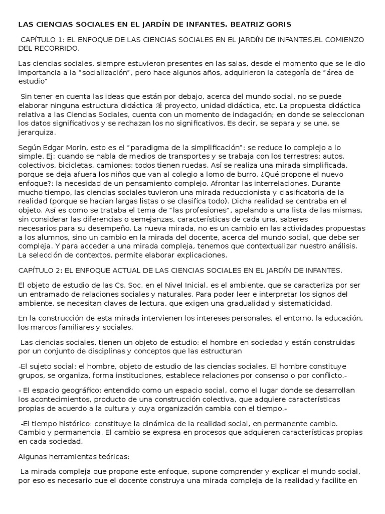 Ciencias Sociales en Jardín de Infantes | PDF | Conocimiento | Sociedad