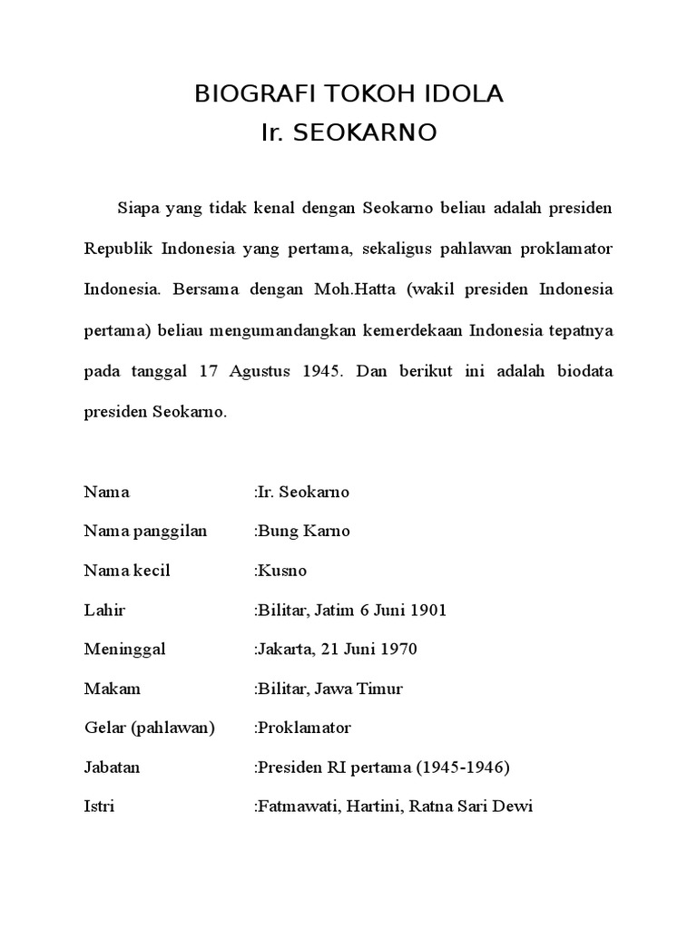 Biografi Tokoh Idola