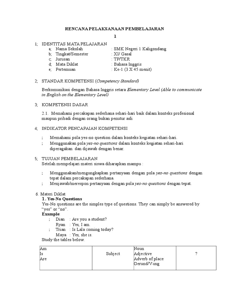 17++ Contoh Soal Bahasa Inggris Yes Or No Question ...