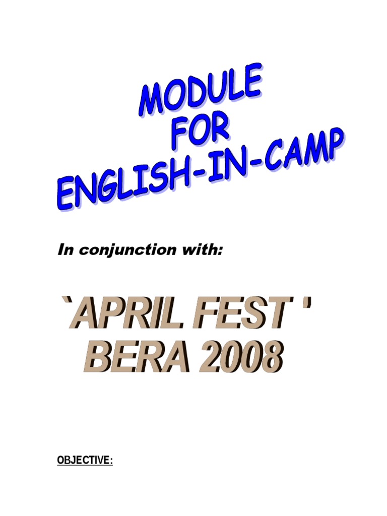 English Camp Activities and Modules | PDF | Plural | Grammatical Number