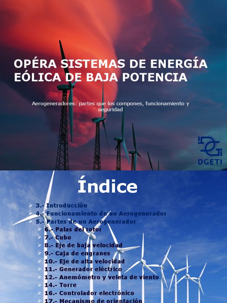 Componentes de Un Aerogenerador | PDF | Turbina eólica | Energía eólica