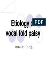 Etiology of Vocal Fold Palsy 20060927