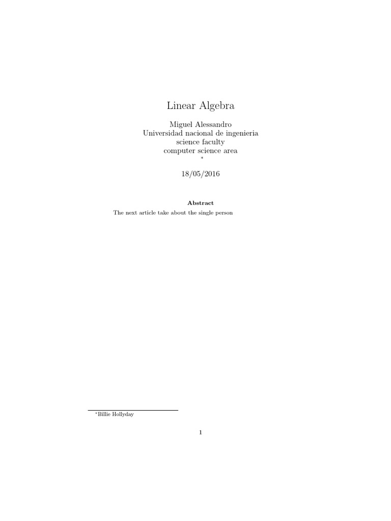Linear Algebra Insights by Miguel Alessandro | PDF