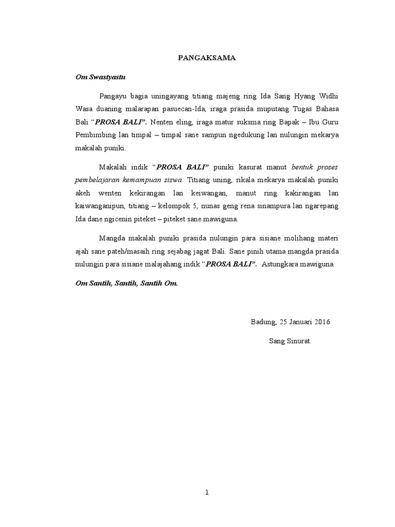 Contoh Makalah Cerpen Bahasa Bali Free Download Images