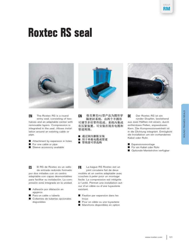 Sello Roxtec RS 100: Especificaciones Técnicas | PDF | Producción y ...