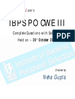 Ibps Po Cwe Iii: Complete Questions With Solutions Held On - 26