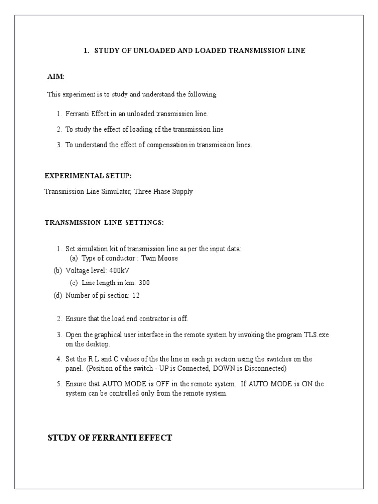 Transmission Line Simulation Study | PDF | Ac Power | Electric Power ...