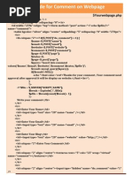 Php Code for Comment on Webpage