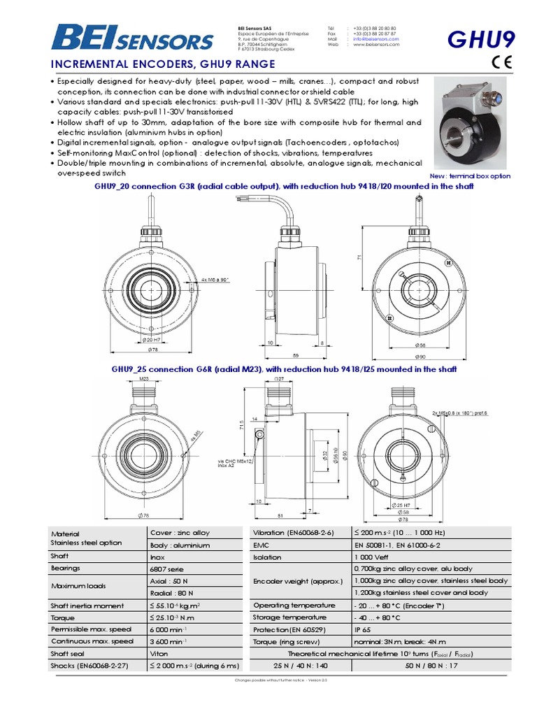 GHU9 Optical Incremental Encoder en | PDF | Electrical Connector ...