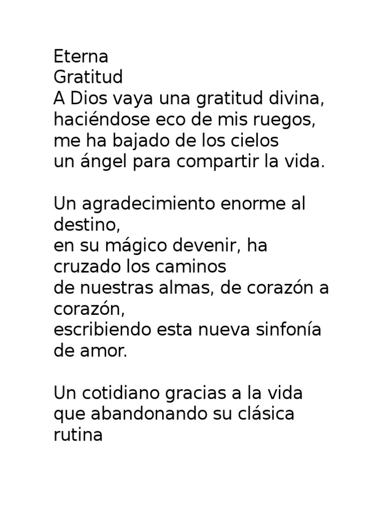 Poema de Gratitud a Dios | PDF | Gratitud | Creencia religiosa y doctrina