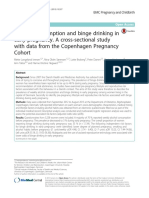 Alcohol Consumption and Binge Drinking in Early Pregnancy. A Cross-Sectional Study With Data From The Copenhagen Pregnancy Cohort