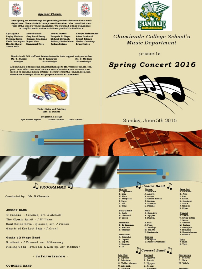 Music Programme 2016 | PDF | Music Production | Aerophones