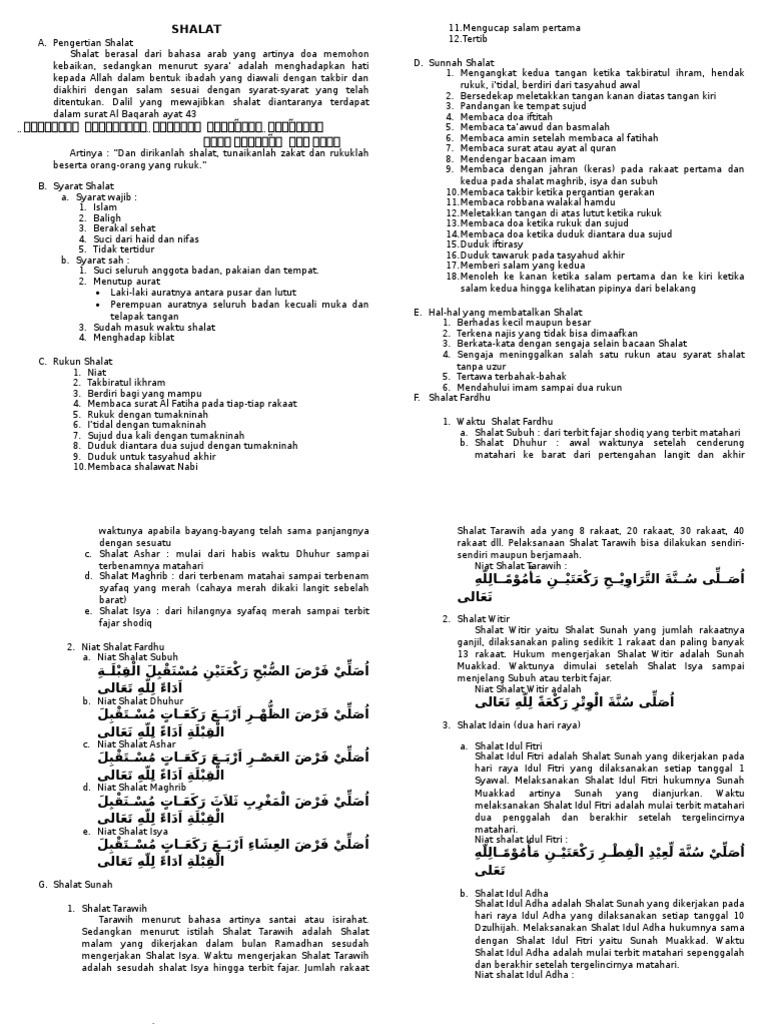 Materi Shalat Pondok Ramadhan