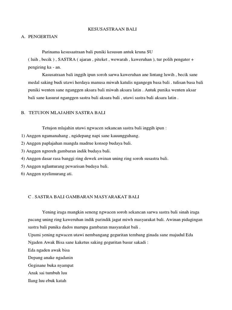 Kesusastraan Bali