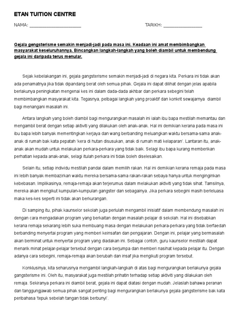 Karangan Fakta Karangan Gejala Sosial Pt3 April