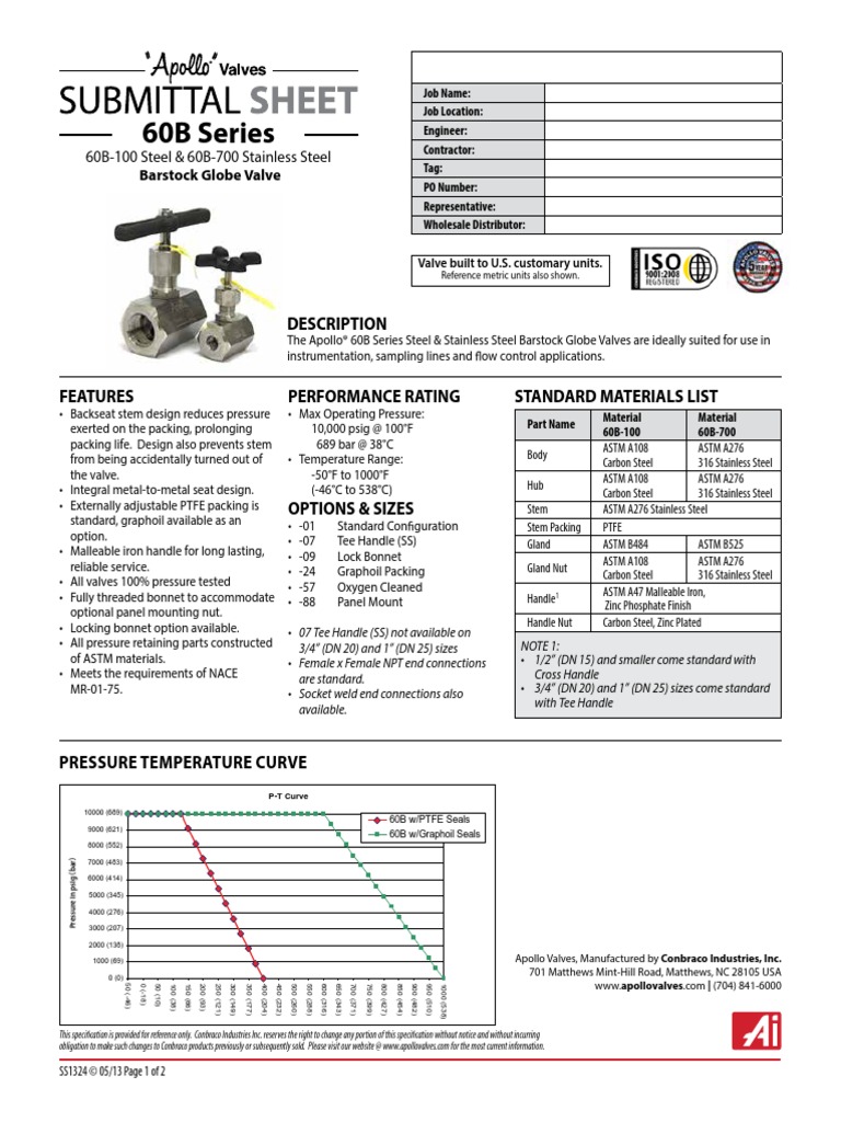 Apollo Valves PDF Valve Steel