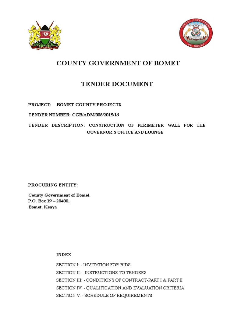 Tender Document | Guarantee | Private Law