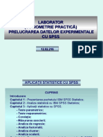 Laborator (Sociometrie Practic Ă) Prelucrarea Datelor Experimentale Cu Spss