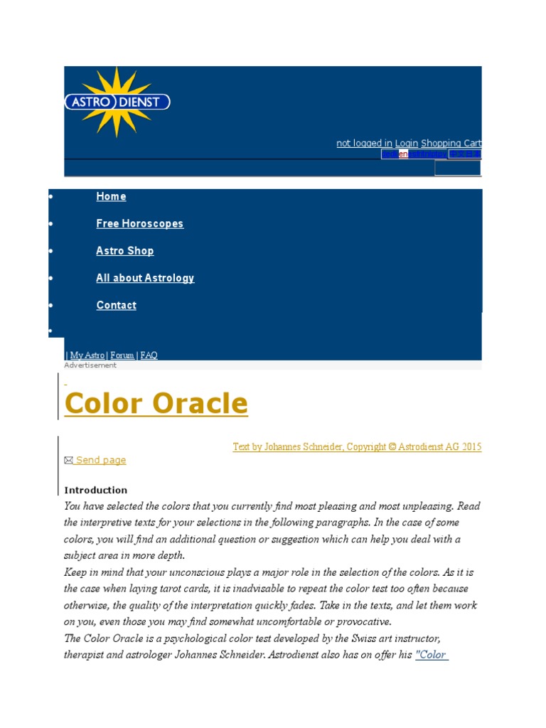 Color Oracle | PDF | Horoscope | Happiness