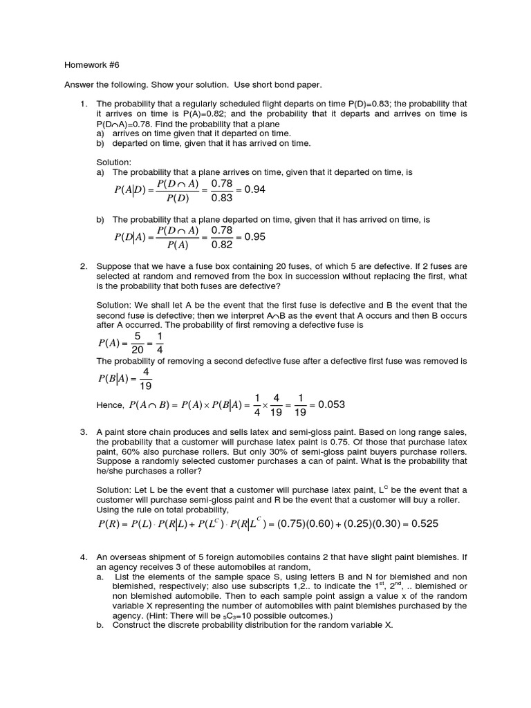 Probability distribution homework picture