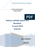 Sinteza Calitatii Apelor Din Romania in Anul 2014 - EXTRAS - Final