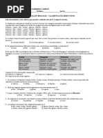 Prova Classificação Seres Vivos 3 Ano