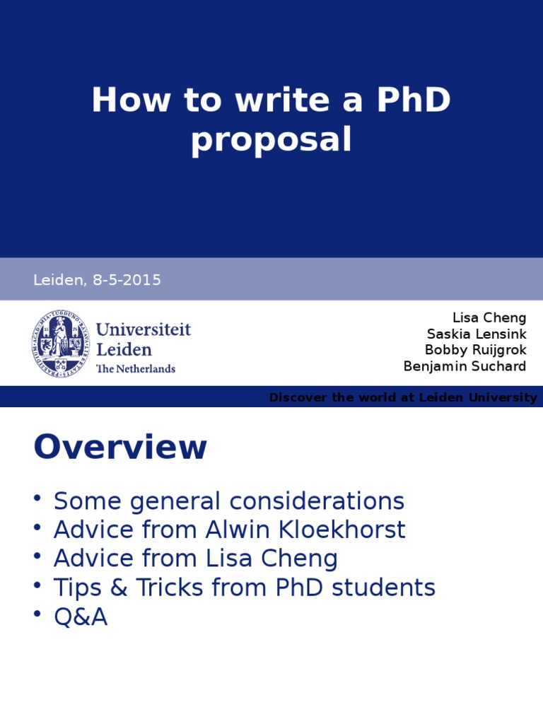PhD Proposal Writing Guide at Leiden | PDF | Cognition | Cognitive Science