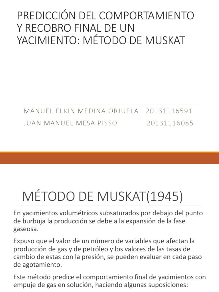 Método de Muskat en Yacimientos de Petróleo | PDF | Gases | Petróleo