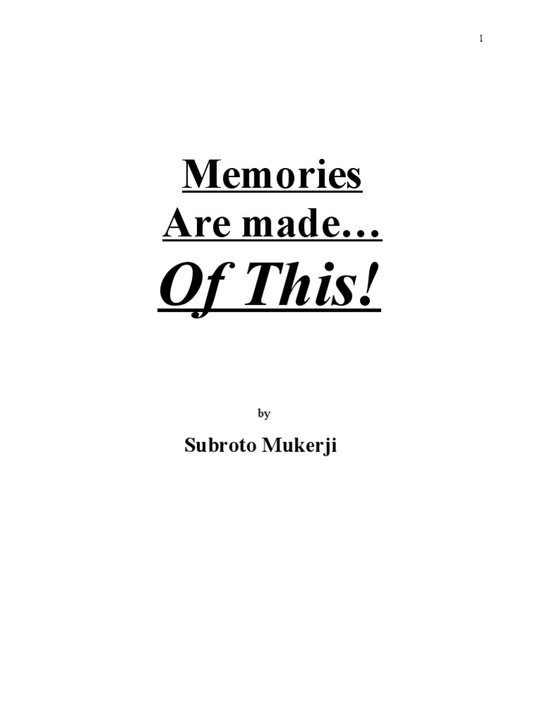 Memories Are Made of This by Subroto Mukerji PDF Cue Sports Atoms image