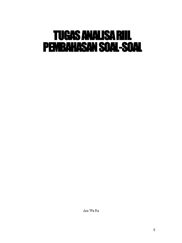 33 Soal Dan Pembahasan Analisis Real