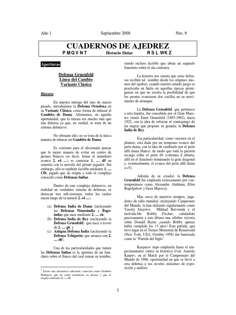 Libro de Ajedrez 09 | PDF | Aperturas de ajedrez | Juegos de habilidad ...
