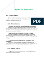 o Projeto Da Pesquisa