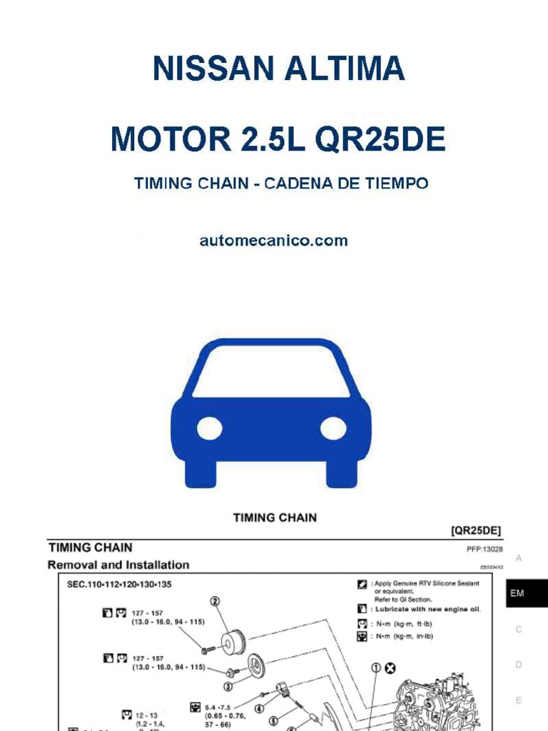 Qr25de Motor Nissan | PDF
