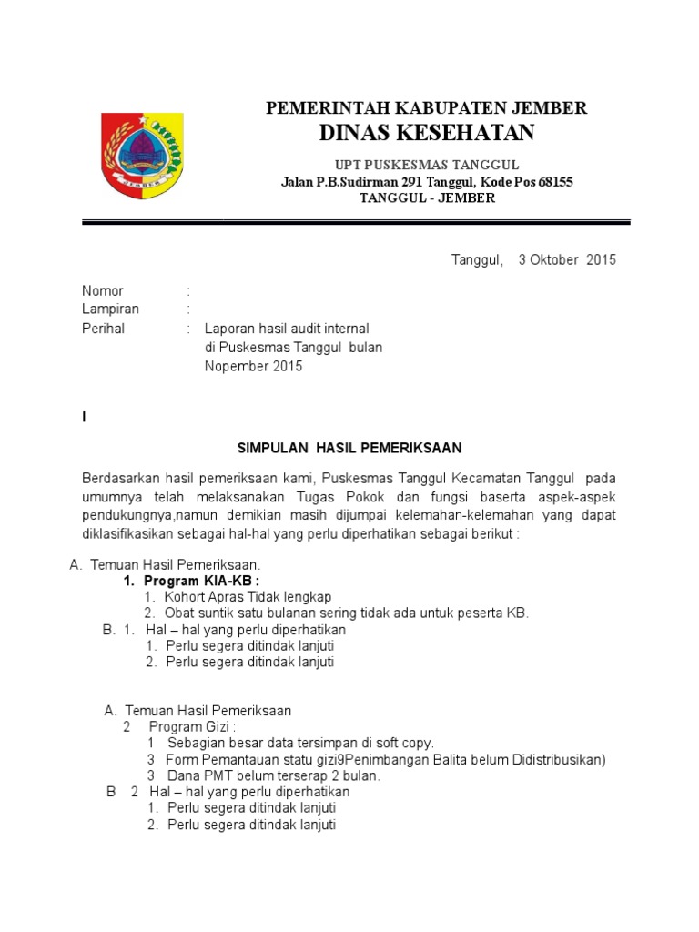 Sop Audit Internal Puskesmas