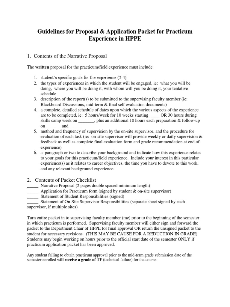 Practicum Proposal & Application Guidelines | PDF | Academic Term ...
