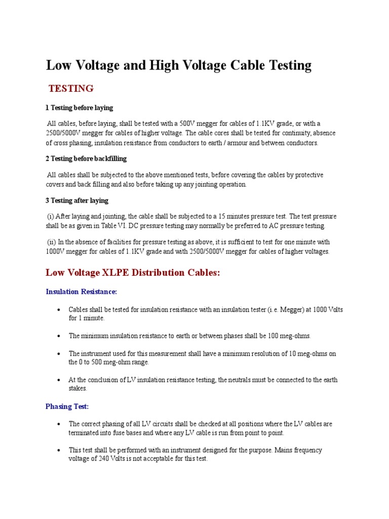 LT & HT Cable Specification | PDF | Cable | Insulator (Electricity)