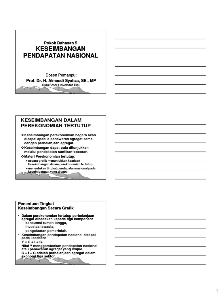 Bw Ekonomi Makro 5 Perekonomian Tertutup Keseimbangan Pn Pdf