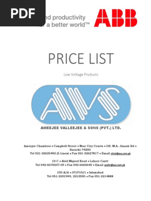 Abb Price Listabb Price List Pdf Relay Power Engineering