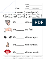 Life Science Worksheets - Your Body - The Five Senses