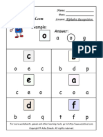 English Worksheets - Alphabet Matching - Lower Case - A, B, C, D, E, F