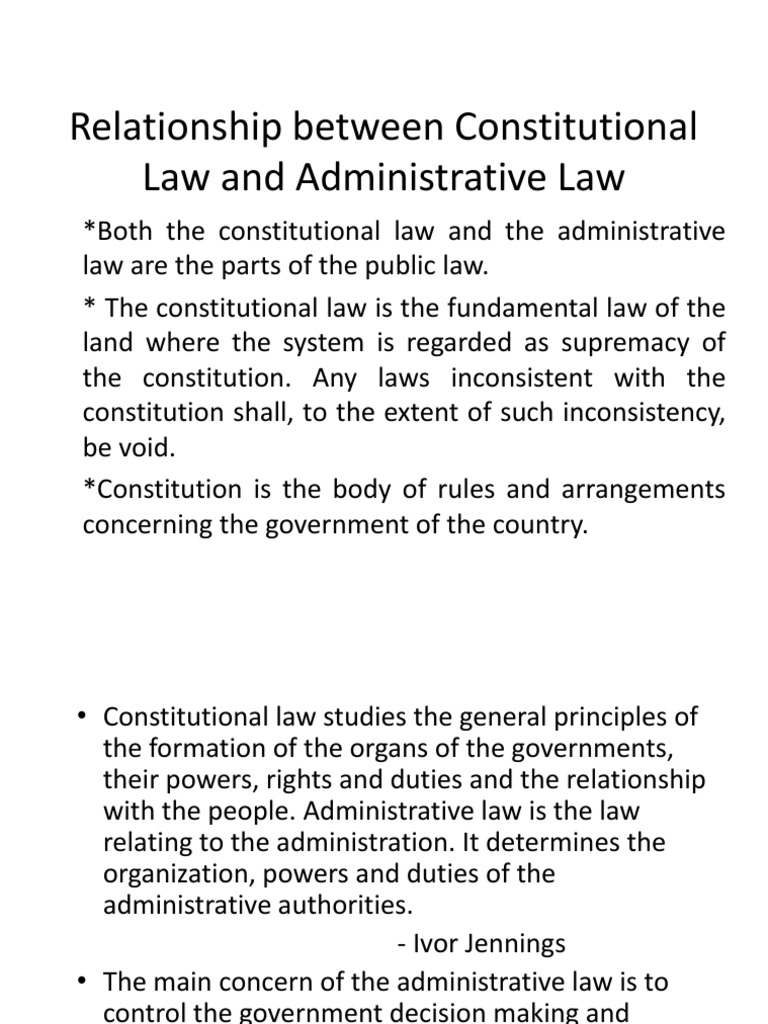 Constitutional Vs Administrative Law PDF Politics