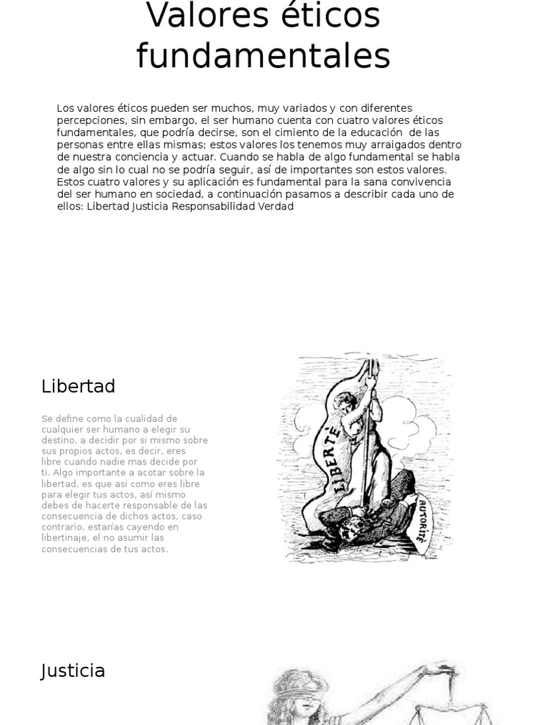 Valores éticos fundamentales